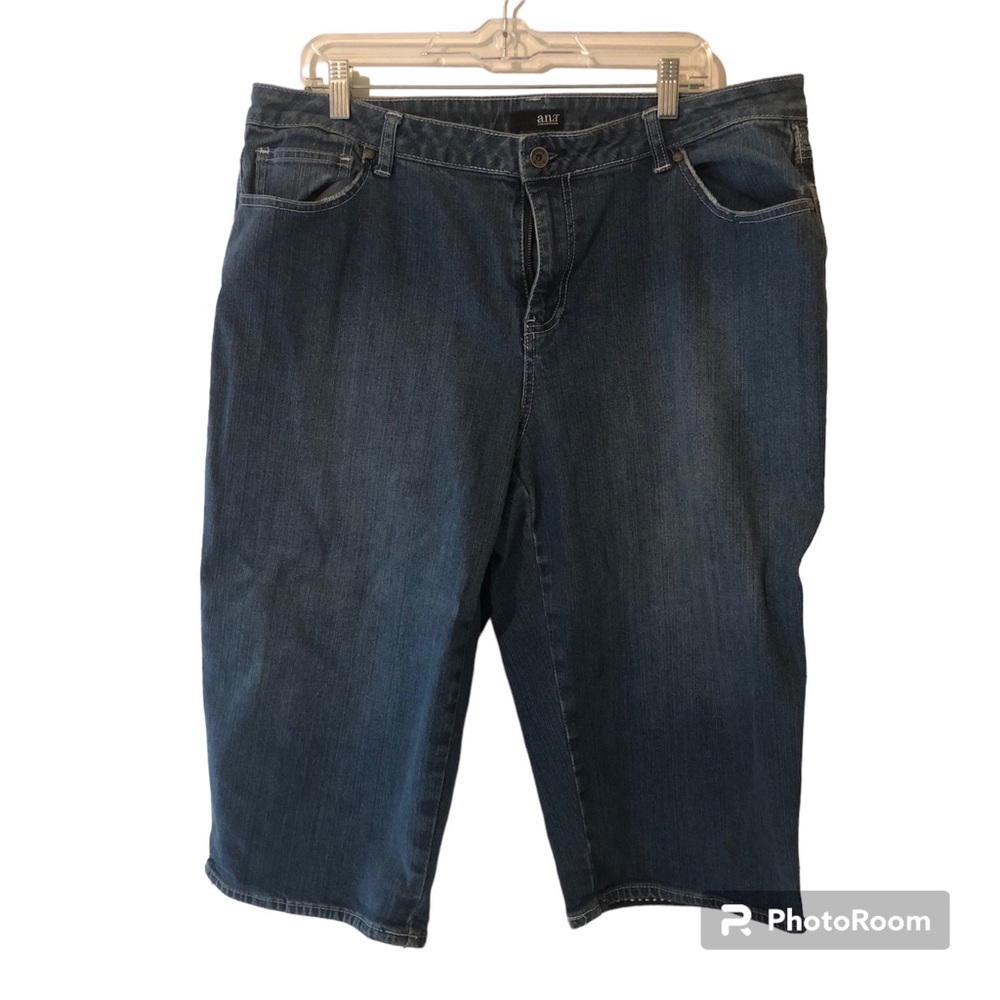 ANA jean capris with slight distressing